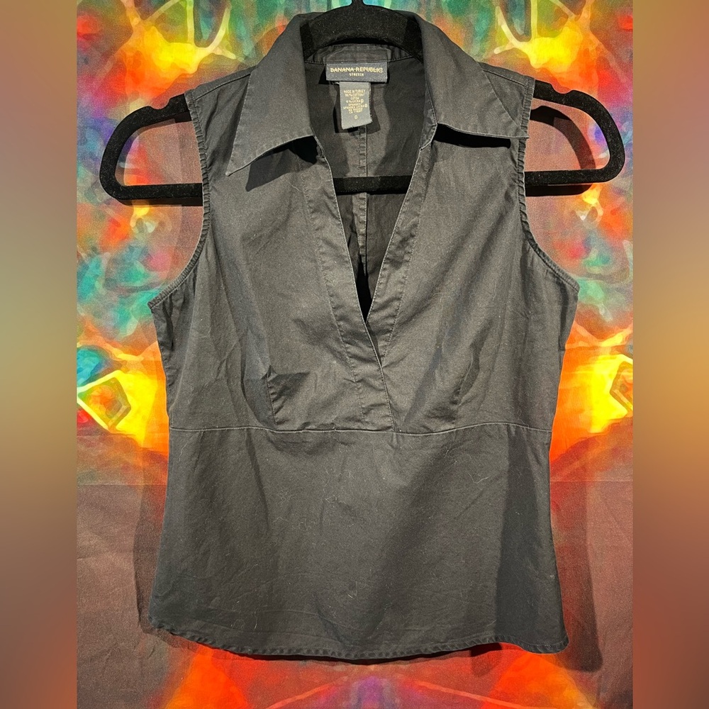 Banana Republic stretch sleeveless collar shirt